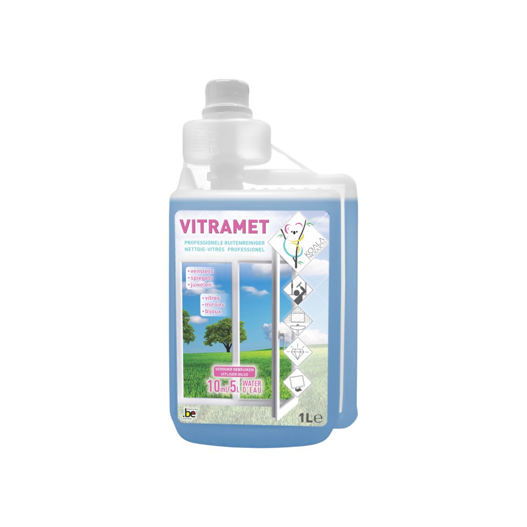 Koala vitramet pro interieurreiniger, geconcentreerd, doseerfles, 1l