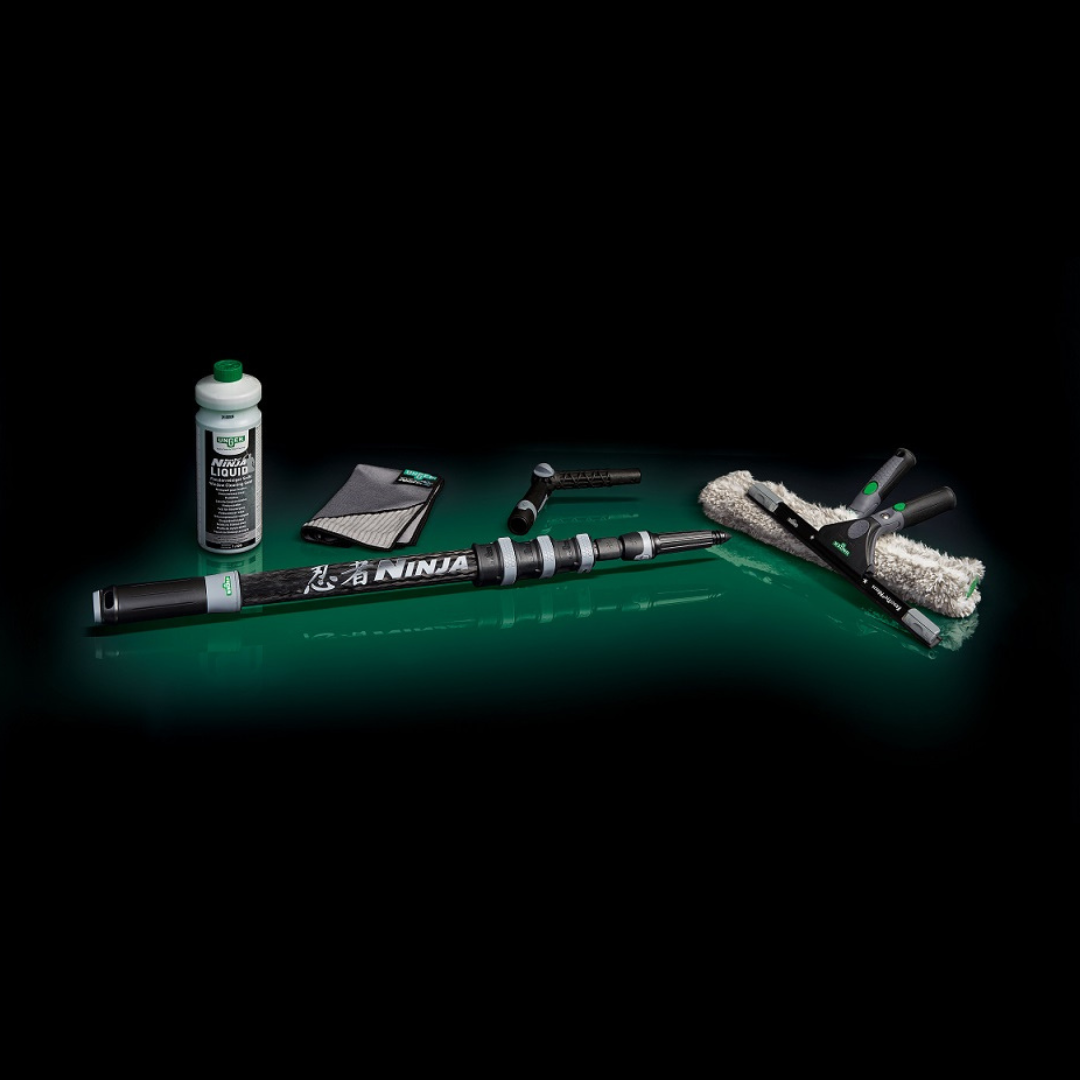 Unger NINJA 6-in-1 glazenwassersset met carbon telescoopsteel (NIEUW)